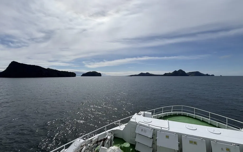 The view of the Westman Islands from the ferry
