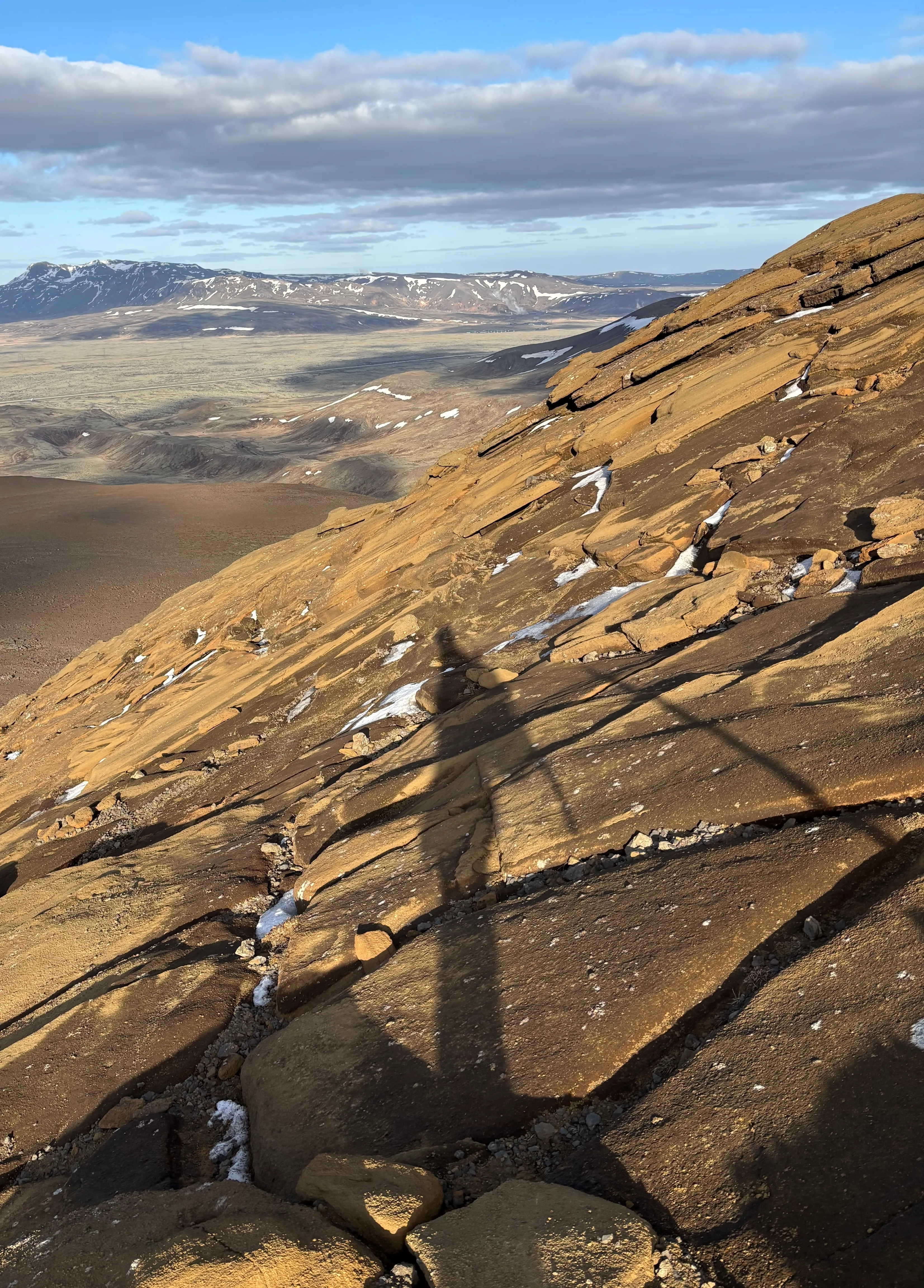 Looking down the steep rocky slopes of Vifisfell